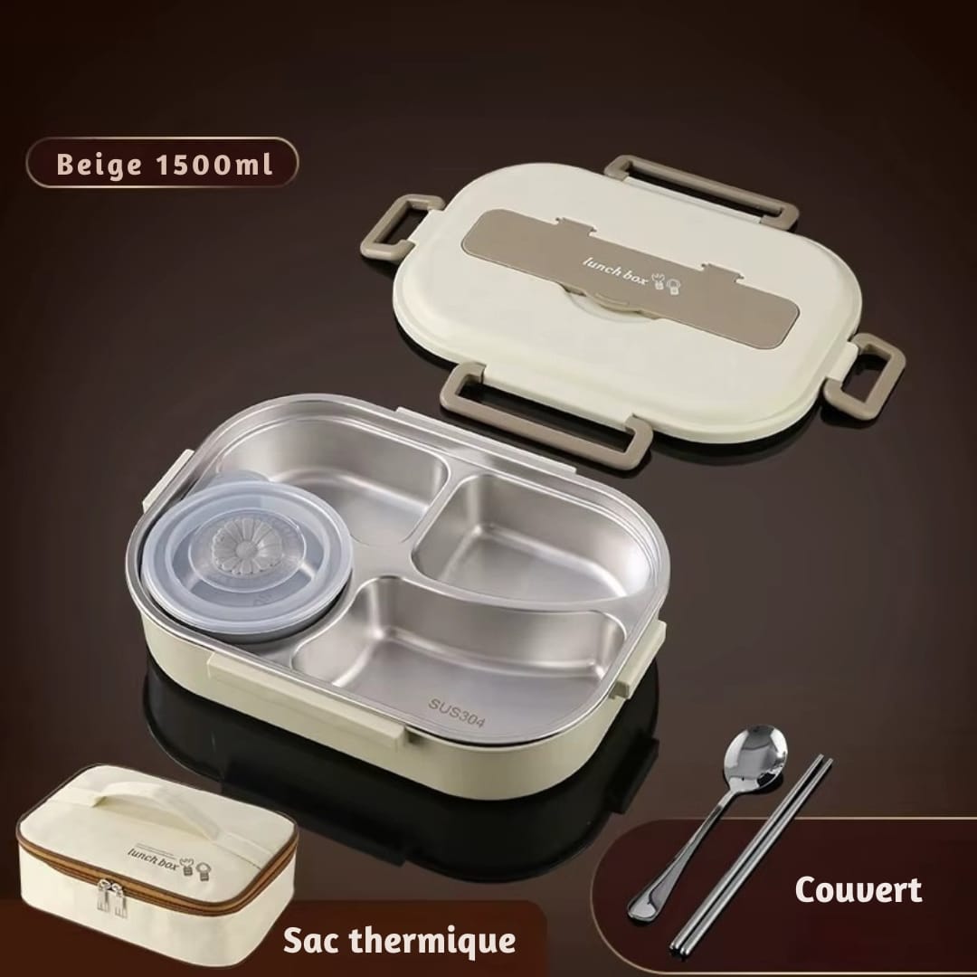 lunch box isotherme ouverte compartiments inox