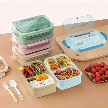 lunch box portable ouverte couverts inclus