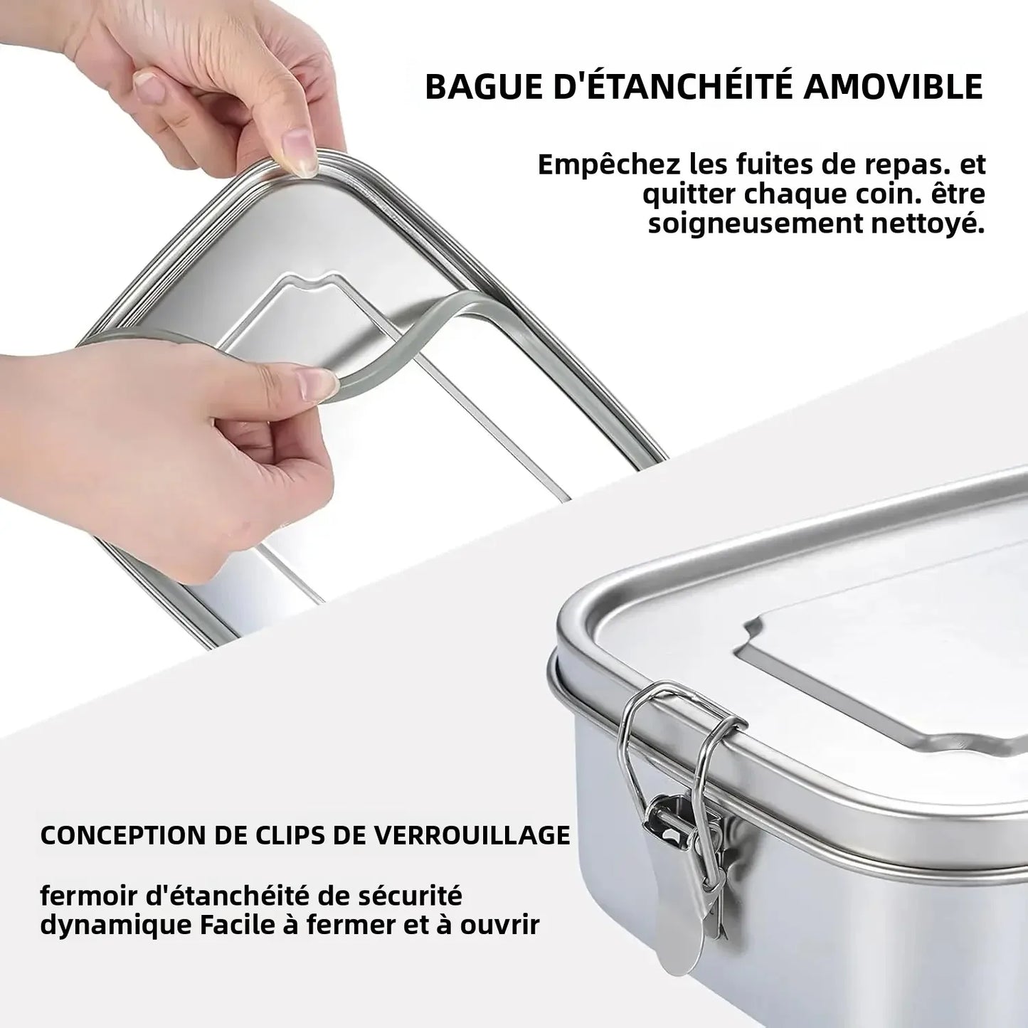 Gamelle Étanche Hermétique Inox — 3 Compartiments