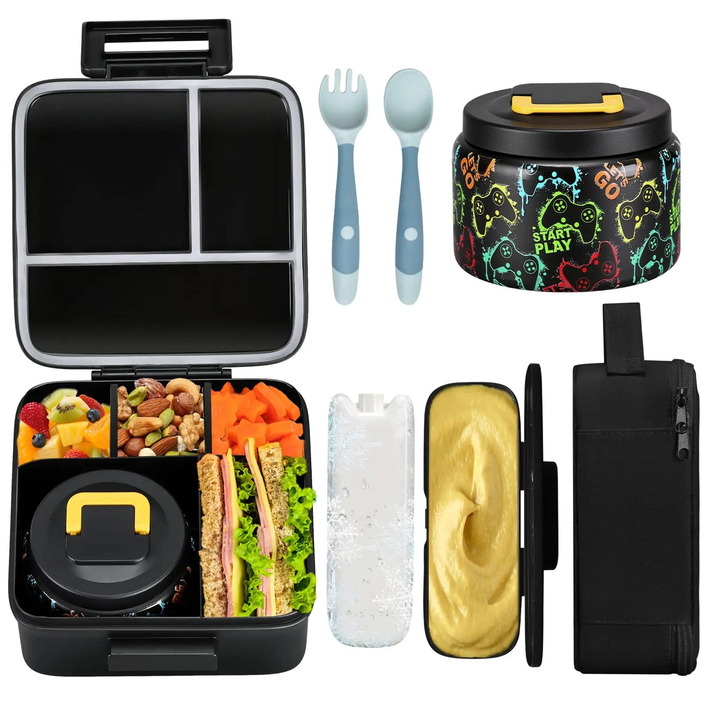 bento enfant compartiments vue de dessus
